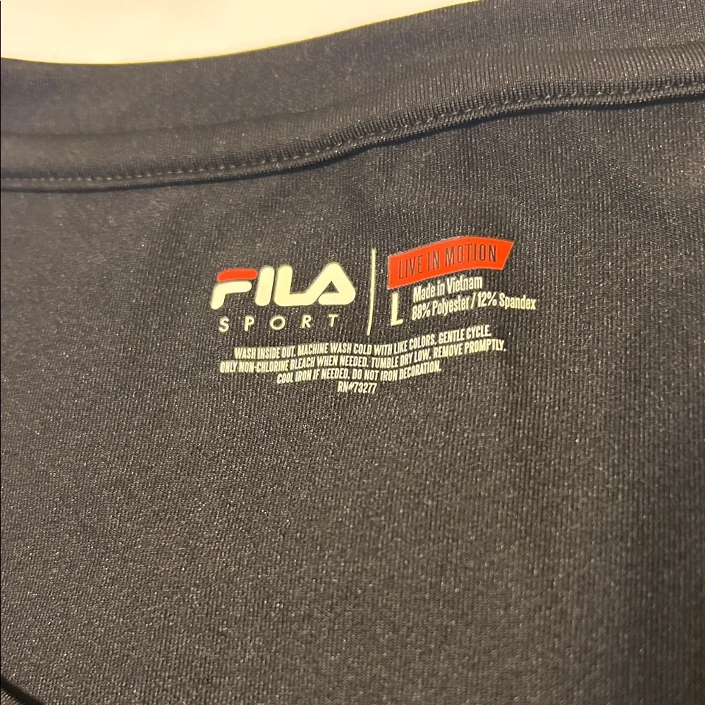Fila Women's Black Tee with Colorful Accents - Picture 2 of 5